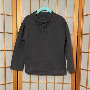 Jumping Beans Toddler Size 5T Dark Gray Quilted Kids Pull Over Shirt Button Neck